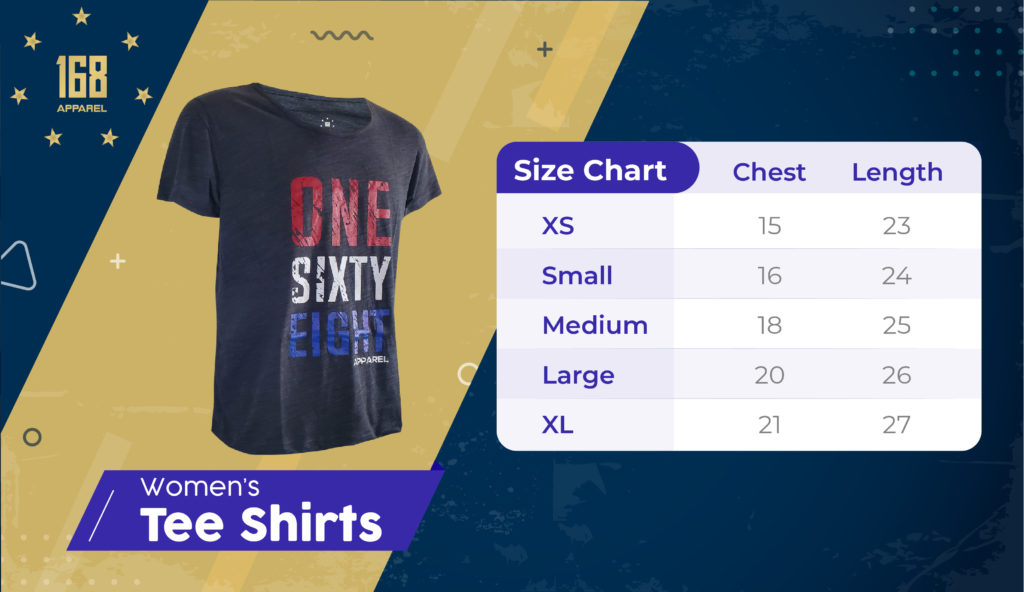womens tee shirt size chart