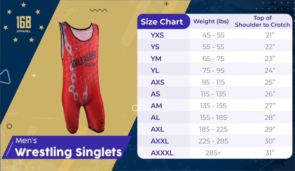 Wrestling Singlet size charts